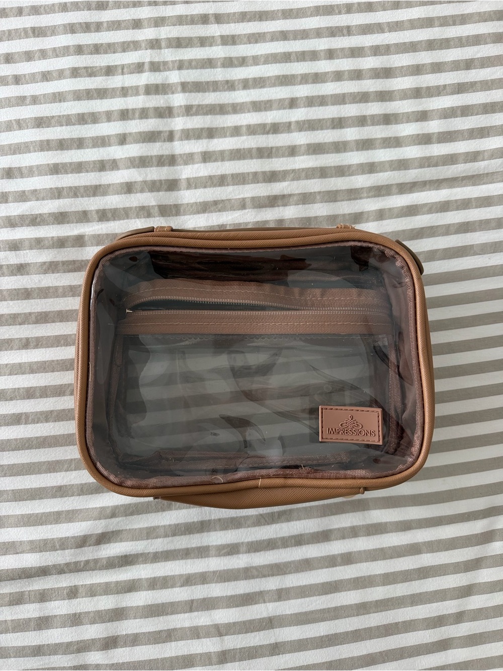 Impressions Clear Front Toiletry Pouch - Brown